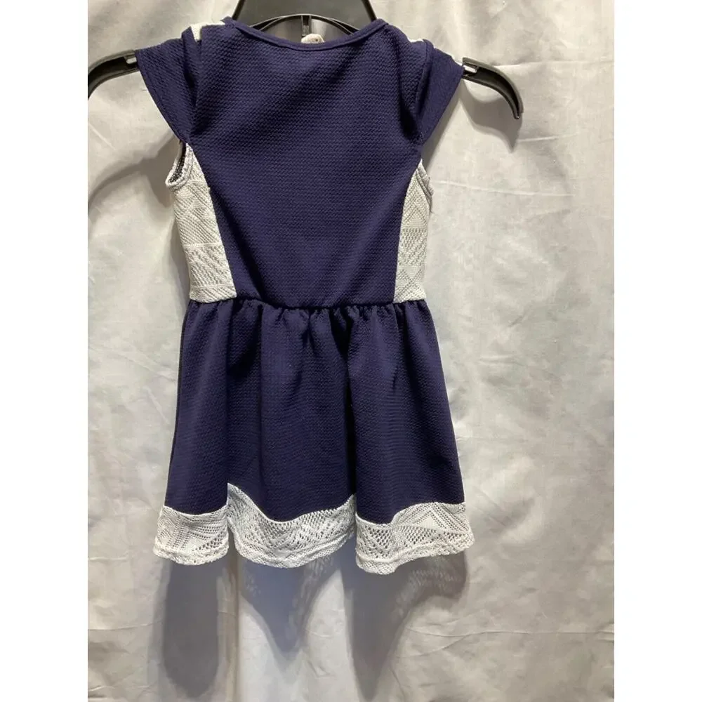 One Step Up Girls Sleeveless Dress Size 5/6, Blue/White, Polyester/Spandex, USA‎